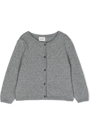 KNOT Round-neck pointelle-knit cardigan