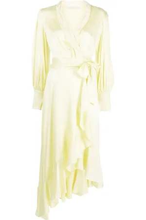 ZIMMERMANN Long-sleeve wrap silk midi dress