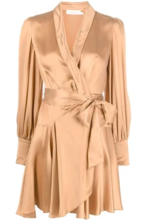 ZIMMERMANN Long-sleeve wrap silk minidress