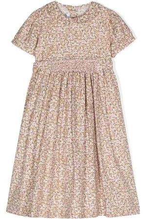 SIOLA Floral-jacquard belted cotton dress