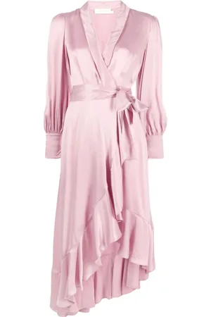 ZIMMERMANN Long-sleeve wrap silk midi dress