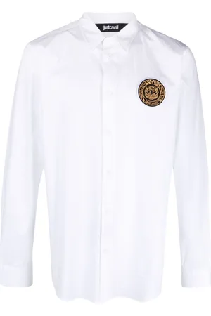 Roberto Cavalli Tiger Head-patch cotton shirt