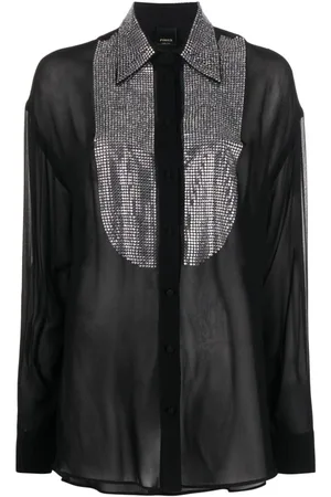 Pinko Rhinestone-embellished georgette shirt