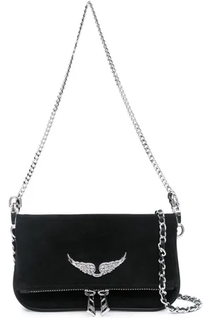 Zadig & Voltaire Xs Lizard Embossed Leather Camera Shoulder Bag in Black