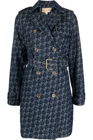 Michael Kors Logo-jacquard denim trench coat