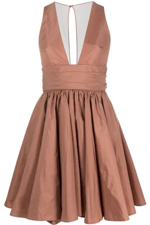 Pinko Ruffle-hem V-neck minidress