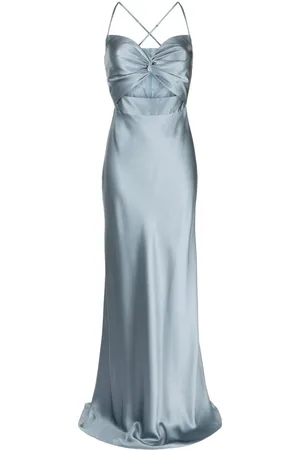 Michelle Mason Twist-detail silk maxi dress