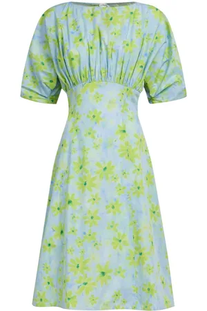 Marni Gathered floral-print cotton dress