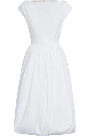 Marni Boat-neck cotton midi dress