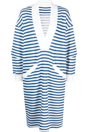Ioana Ciolacu V-neck striped midi dress