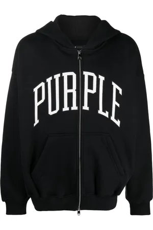 Purple Brand Logo-print cotton hoodie