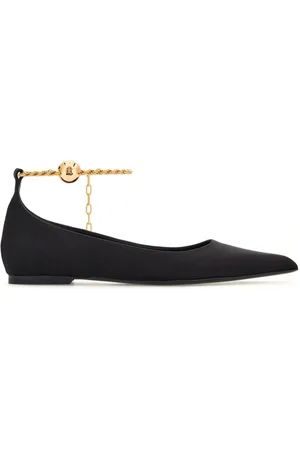Salvatore Ferragamo Cable-link chain leather ballerina shoes