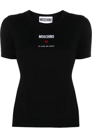 Moschino Logo-embroidered cotton knitted top