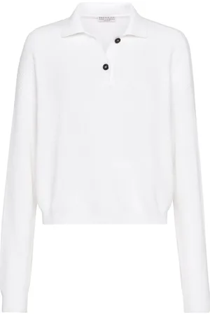 Brunello Cucinelli Ribbed-knit polo-collar jumper