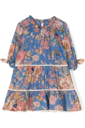 ZIMMERMANN August floral-print crochet-trim minidress