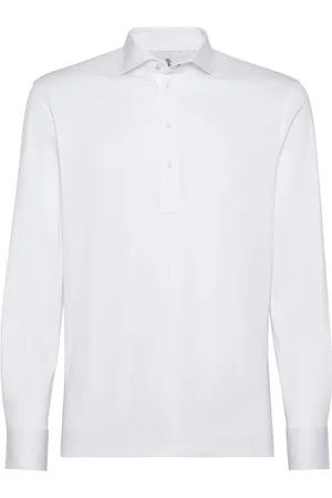 Brunello Cucinelli Shirt-sleeved cotton-blend polo shirt