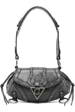 A Guess Women's Black Faux Leather Handbag Purse Chain Handle Satchel | eBay