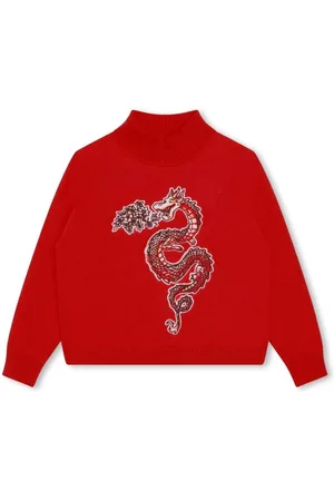 Kenzo High-neck intarsia-knit logo jumper