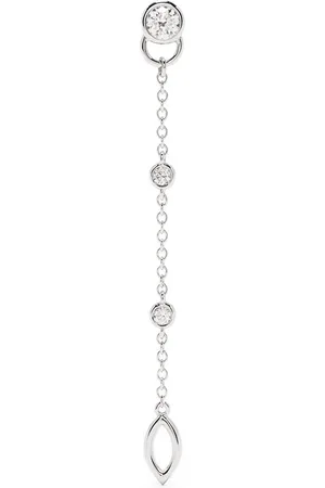 COURBET 18kt recycled white gold laboratory-grown diamond CO mono hanging earring