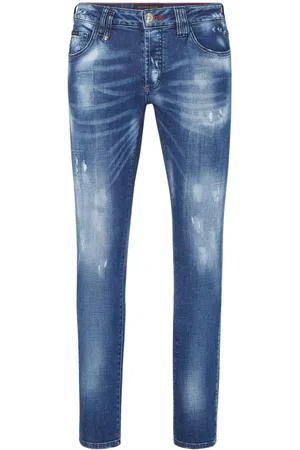Philipp Plein Distressed straight-leg jeans