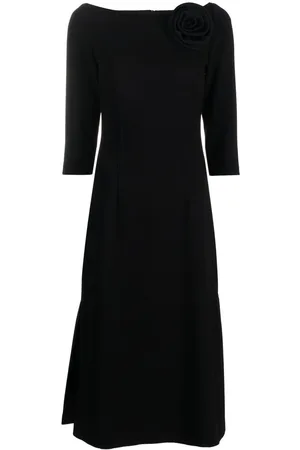 NISSA Flower-detailing boat-neck dress