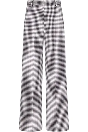 ROSETTA GETTY Gingham-check straight-leg trousers