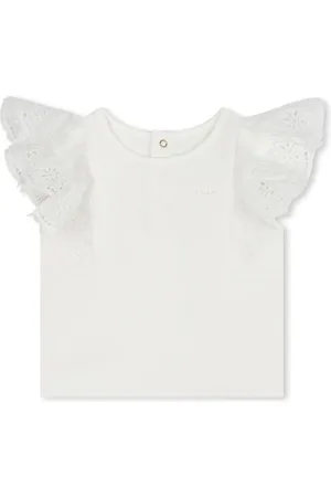 Chloé Logo-embroidered organic cotton blouse