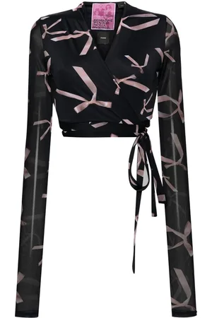 Pinko X Patrick McDowell long-sleeved wrap top