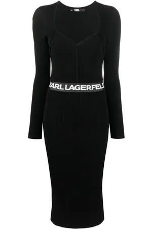 Karl Lagerfeld Logo-print ribbed dress