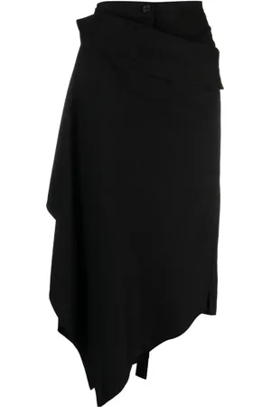 YOHJI YAMAMOTO Asymmetric draped midi skirt