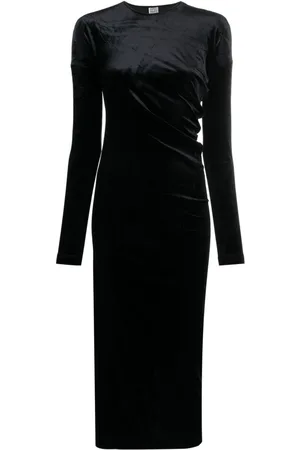 Totême Twisted velvet midi dress