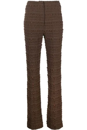 Nanushka Juna seersucker-texture slim-fit trousers