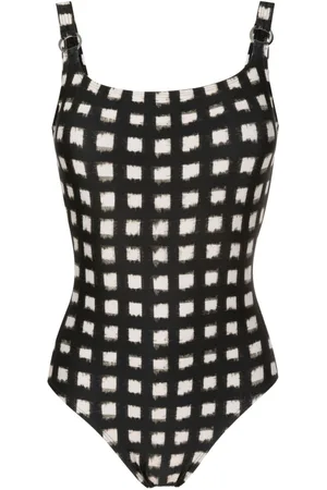 Lenny Niemeyer Vichy open-back swimsuit