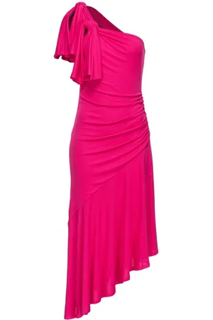 Pinko Asymmetric flared ruched dress