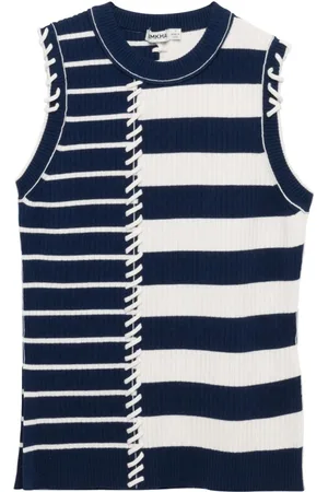 Simkhai Joelene striped ribbed-knit top