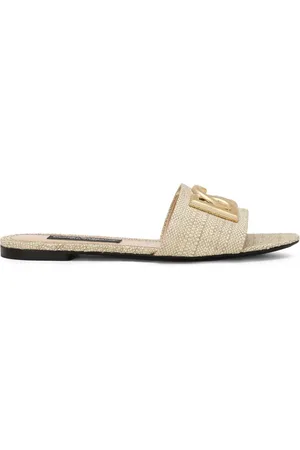 Dolce & Gabbana DG logo raffia sandals