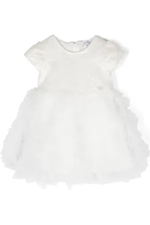 MONNALISA Ruffled tulle flared dress