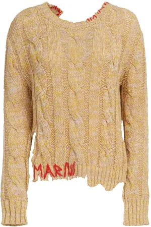 Marni Logo-embroidered chunky cable-knit jumper