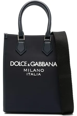 Dolce & Gabbana Embossed-logo leather-panel bag