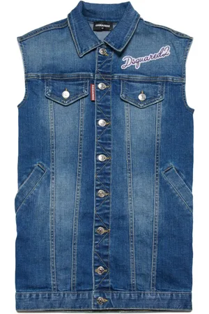 Dsquared2 Logo-appliqué denim sleeveless dress