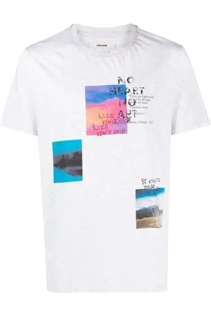 Zadig & Voltaire Graphic-print m??lange-effect T-shirt