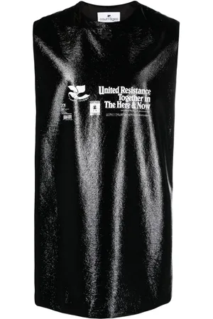 Courrèges Resistance-print high-shine sleeveless vest