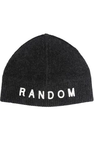 Random Identities Slogan-embroidered ribbed-knit beanie