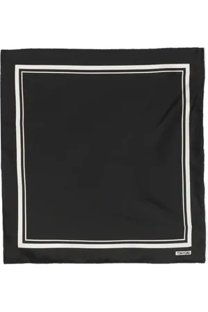 Tom Ford Logo-print striped silk scarf