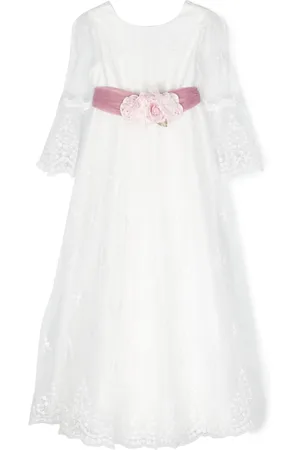 MONNALISA Floral-appliqu?? cotton maxi dress