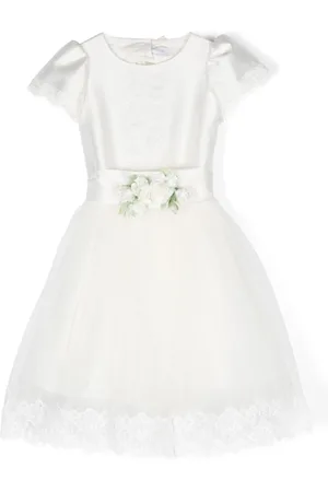 MONNALISA Floral-appliqu?? short-sleeved dress