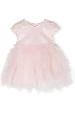 MONNALISA Ruffled tulle flared dress