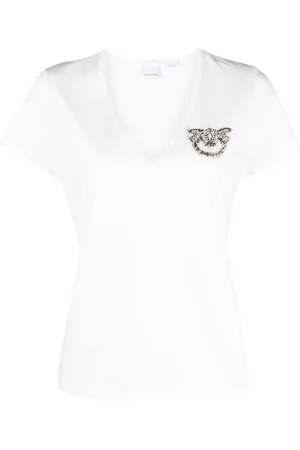 Pinko Logo-embellished cotton T-shirt