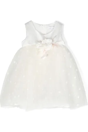 MONNALISA Flocked tulle flared dress