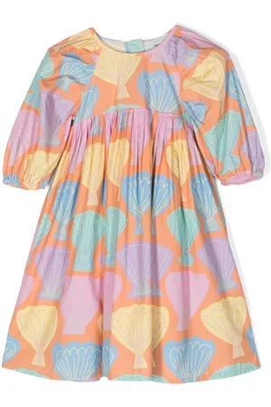 Stella McCartney Shell-print cotton flared dress
